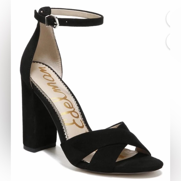 Sam Edelman Yancy Block Heel Ankle Strap Sandals Black Suede Size 6.5 NWOB - Picture 7 of 7